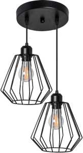 Lampă de tavan suspendată Loft dublu metalic 392196