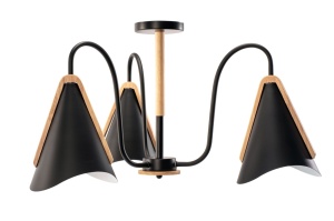 Lampa scandinavă cu trei brațe, neagră, APP605-3C