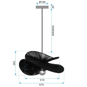 Lampă suspendată APP1833-1CP BLACK - Img 4