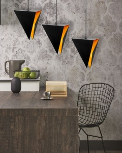 LAMPĂ TRIANGULARĂ GEOMETRICĂ TRIPLE NEGRU APP254-3CP - Img 4