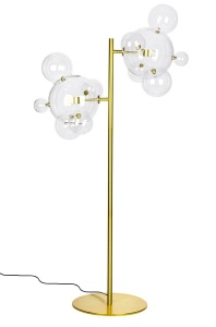 LAMPADAR CAPRI 6, DIN METAL SI STICLA, AURIU/TRANSPARENT, STIL MODERN, B2