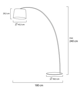 LAMPADAR CLEO, NEGRU, DIN METAL SI FIBRA DE STICLA, STIL MODERN, B2 - Img 5