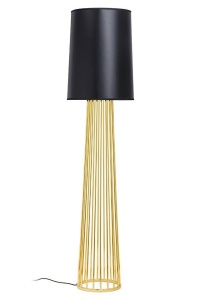 LAMPADAR HOLMES STRAIGHT, AURIU/NEGRU, DIN OTEL CARBON SI TEXTIL SATINAT, STIL MODERN