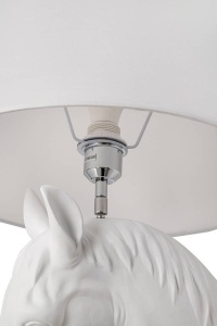LAMPADAR KON HORSE STAND M, ALB, DIN FIBRA DE STICLA, MARMURA SI TEXTIL, STIL MODERN - Img 5