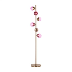 LAMPADAR ZOLA, 166 CM ,ROZ/AURIU, DIN METAL SI STICLA, RICHMOND INTERIORS