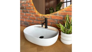 LAVOAR REA AURA, ALB, 50,5 CM, DIN CERAMICA, CALITATE SUPERIOARA - Img 2
