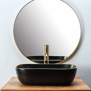 LAVOAR REA BELINDA, NEGRU/AURIU, EDGE, 46CM, DIN CERAMICA, PE BLAT, CALITATE SUPERIOARA, REA - Img 4