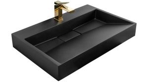 LAVOAR REA GOYA, NEGRU MAT, 100 CM, DIN CONGLOMERAT, CALITATE SUPERIOARA - Img 5