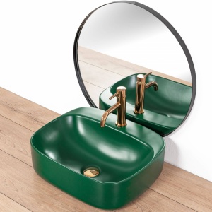 LAVOAR REA LUIZA, 50CM, VERDE MAT, MONTAJ PE BLAT, DESIGN DEOSEBIT, CALITATE SUPERIOARA, REA - Img 3