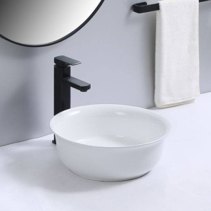 LAVOAR REA NORA, ALB, 45 CM, MONTAJ PE BLAT, DIN CERAMICA, CALITATE SUPERIOARA, REA - Img 2