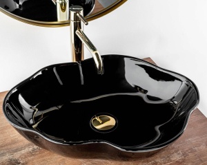 LAVOAR REA PEARL, NEGRU, 51,5 CM, DIN CERAMICA, CALITATE SUPERIOARA