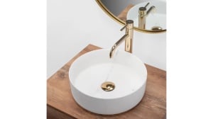 LAVOAR REA SAMI, MARBLE MAT, 36 CM, EFECT DE MARMURA ALBA MATA, DIN CERAMICA, CALITATE SUPERIOARA - Img 4