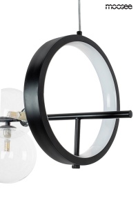 LUSTRA ALURE LINE 90, NEAGRA, CONFECTIONATA DIN METAL SI STICLA, STIL MODERN - Img 3
