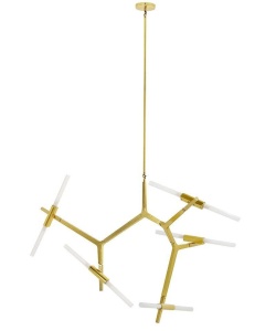 LUSTRA CANDELABR 10, DIN ALUMINIU, AURIE, STIL MODERN - Img 4