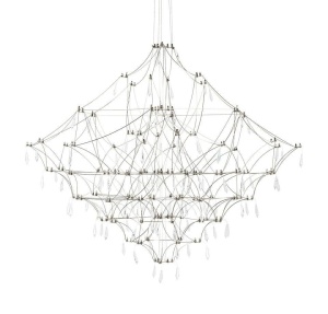 LUSTRA CONSTELATION 120, DIN METAL, ARGINTIE, STIL MODERN - Img 3
