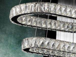 LUSTRA CU LED DIVA 854321N, DIN METAL, OTEL INOXIDABIL SI CRISTALE FATETATE, STIL MODERN, SCHULLER - Img 3