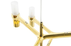 LUSTRA CU LED-URI ATOMIC, AURIE, DIN METAL, STIL MODERN - Img 4
