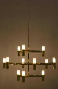 LUSTRA CU LED-URI ATOMIC, AURIE, DIN METAL, STIL MODERN - Img 7