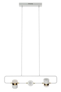 LUSTRA CU LED-URI BLINK 3, AURIU/ALB MAT, DIN ALUMINIU SI PLASTIC OPAL, STIL MODERN, B2 - Img 5