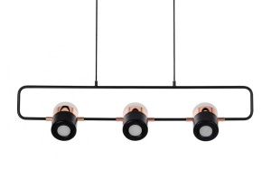 LUSTRA CU LED-URI BLINK 3, NEAGRA, DIN ALUMINIU SI PLASTIC OPAL, STIL MODERN