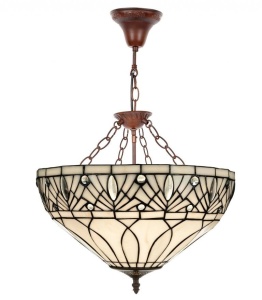 LUSTRA DEOSEBITA TIFFANY 40CM, COD 2019-40+C4, DIN METAL SI STICLA