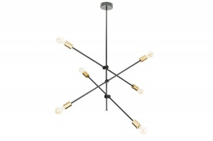 LUSTRA DIN METAL, VARIATION, COD 40773, CULOARE NEGRU/AURIU, ASPECT MODERN - Img 6