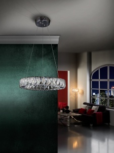 LUSTRA DIVA 854275N, DIN METAL,OTEL INOXIDABIL SI CRISTALE FATETATE, STIL MODERN, SCHULLER