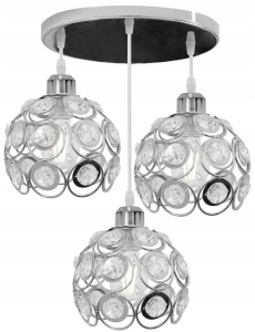 LUSTRA ELEGANT CRYSTAL SILVER APP210-3CPR, 20x30 cm, ARGINTIU, DIN METAL, STIL MODERN, TU