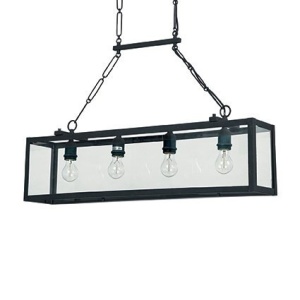 LUSTRA IGOR SP4, NEGRU MAT, DIN METAL SI STICLA, STIL VINTAGE