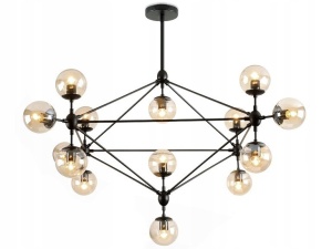 LUSTRA INDUSTRIAL BLACK XXL APP265-15C, 85x115 cm, NEGRU, DIN METAL, STIL MODERN, TU