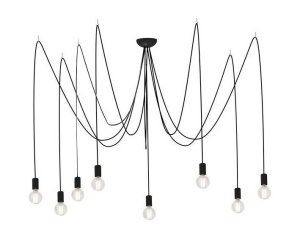 LUSTRA PAJAK 8 PL, NEGRA, DIN METAL SI TEXTIL, STIL MODERN, B2