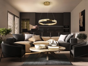 LUSTRA/PLAFONIERA CICLOS, 60 CM, AURIU/OPAL, DIN METAL, ALUMINIU SI SILICON, STIL MODERN - Img 3