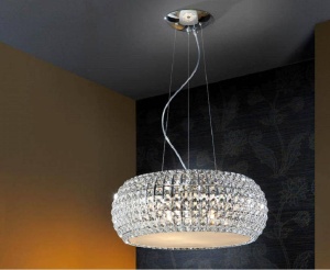 LUSTRA/PLAFONIERA DIAMOND, 54 CM, CROM/TRANSPARENT, DIN METAL SI STICLA, STIL MODERN