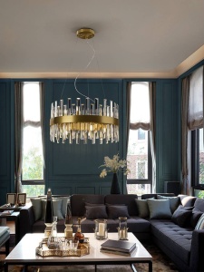 LUSTRA/PLAFONIERA GRACE, 55 CM, AURIU PERIAT/TRANSPARENT, DIN METAL SI STICLA, STIL MODERN - Img 3