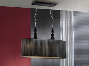 LUSTRA/PLAFONIERA MERCURY, 94 CM, NEAGRA, DIN METAL SI ACRIL, STIL MODERN