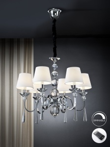 LUSTRA/PLAFONIERA MERCURY II, 71 CM, CROM/TRANSPARENT, DIN METAL SI STICLA, STIL MODERN