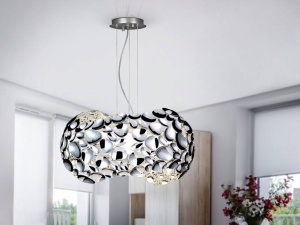 LUSTRA/PLAFONIERA NARISA, 47 CM, CROM/OPAL, DIN METAL SI ACRIL, STIL MODERN