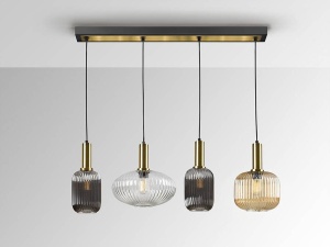 LUSTRA/PLAFONIERA NORMA 98X30CM, METAL SI STICLA, STIL MODERN SCHULLER - Img 3