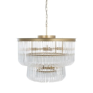 LUSTRA ROMY AURIU PERIAT, HL-0139, CONFECTIONATA DIN METAL SI STICLA, STIL MODERN