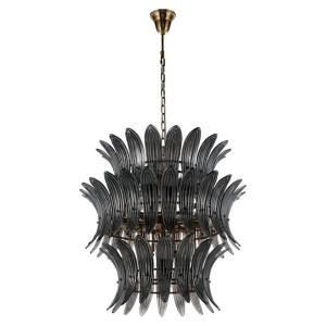 LUSTRA SALINA SMOKE, HL-0161, CONFECTIONATA DIN METAL SI STICLA, STIL MODERN