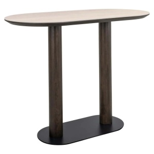 MASA DE BAR RITZ, 214080, CONFECTIONATA DIN LEMN, TRAVERTIN, METAL SI MDF, BEJ/MARO/NISIPIU, STIL MODERN
