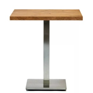 Masă de cafenea patrata 68x68cm, culoare stejar lancelot, metal si furnir laminat