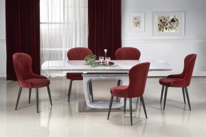 MASA DE DINING, EXTENSIBILA, CU ASPECT DE MARMURA, ARTEMON, STIL MODERN, PRODUCTIE HALMAR - Img 2