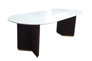 MASA DE SUFRAGERIE OVALA, GATSBY 240CM, CADRU DIN LEMN/METAL SI BLAT DIN MARMURA, ARTIM GROUP SELECTION - Img 7