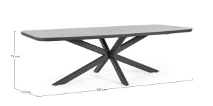 MASA DE TERASA/GRADINA ISACCO, 240X110 ANTRACIT, CONFECTIONATA DIN ALUMINIU, STIL MODERN - Img 4