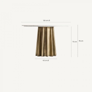 MASA DEOSEBITA, LEZEY, 120CM, BLAT DIN MARMURA SI SUPORT DE METAL, ARTIM GROUP SELECTION - Img 6