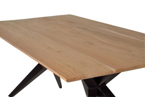 MASA DINING 180CM, DIN LEMN MASIV DE ACACIA SI METAL, GINER Y COLOMER - Img 3