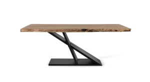 MASA DINING 180CM, NATUR/NEGRU, LEMN MASIV DE ACACIA SI METAL, GINER Y COLOMER