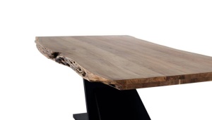 MASA DINING 200CM, NATUR/NEGRU, LEMN MASIV DE ACACIA SI METAL, GINER Y COLOMER - Img 5