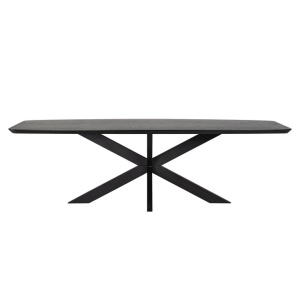MASA DINING BONVOY, 260 CM, NEAGRA, DIN FURNIR DE STEJAR SI METAL, RICHMOND INTERIORS